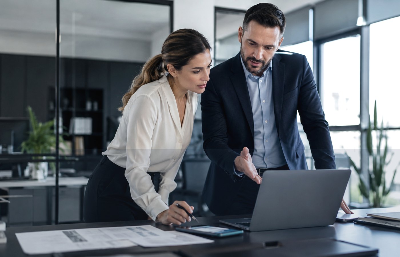 Documents et ordinateur en contexte professionnel